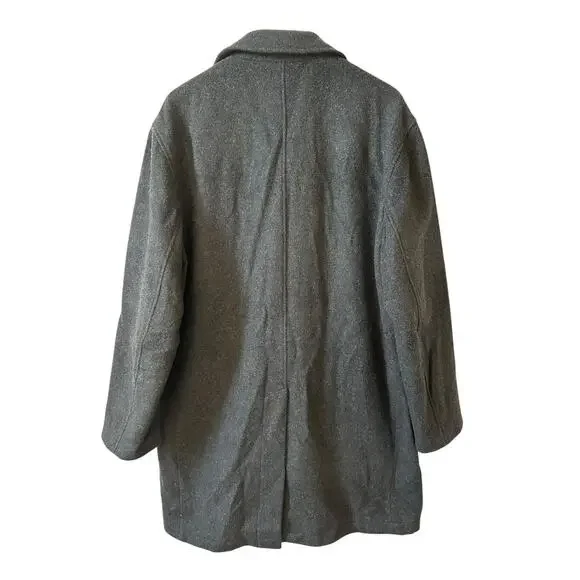 Claiborne Outerwear Men’s Italian Wool Blend Coat Overcoat Jacket Black Large